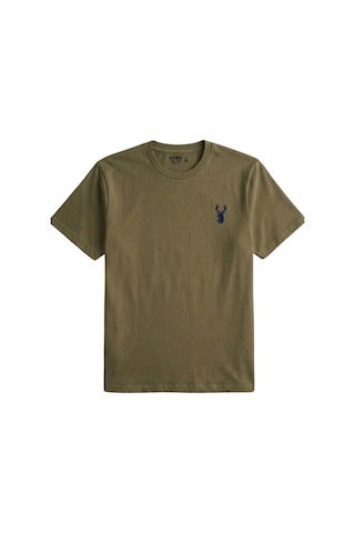 Genius Store Erkek Siyah Tişört %100 Pamuk Süprem Basic Tişört Bisiklet Yaka Nakışlı T-shirt Erkek-2li Haki-bej