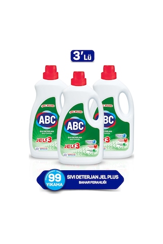 ABC Jel Plus Bahar Ferahlığı Sıvı Çamaşır Deterjanı 33 Yıkama 3 x 2145 ML