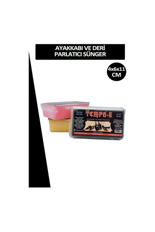 Tempo Naturel Ayakkabı ve Deri Parlatma Süngeri Siyah