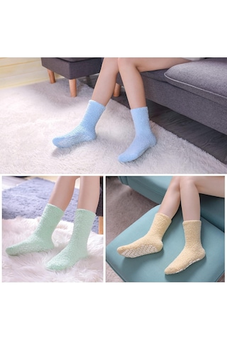 Ximistore9 Yumuşak Yünlü Ev Çorapları 5'li Set - Dizaynlı Kaymazsız Tabanlı Yoga Ve Gündelik Isınma Diğer