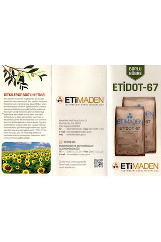 Etidot 67 Borlu Gübre 20 KG Toz Zirai Bor