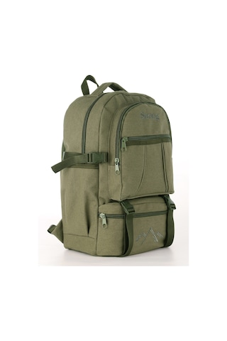 Strong Unisex Kanvas Kumaş Laptop Bölmeli Outdoor Sırt Çantası Dağcı Sırt Çantası Escp01 Haki Yeşil