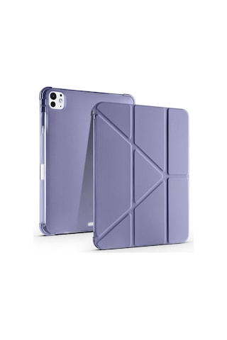 Apple Uyumlu iPad Pro 11 2024 Kılıf Zore Tri Folding Kalem Bölmeli Standlı Kılıf Arka Kapak