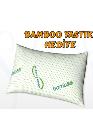 Uzunbebe 100X200 Opalin Bamboo Lüx Ortopedik Yaylı Yatak (Yastık Hediyeli)
