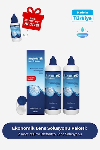 Blefaritto Lens Solüsyonu 2 x 360 ML + Çanta Boy 60 ML