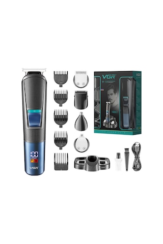 V-108 10 İn 1 Profesyonel Erkek Bakım Seti - Standlı, Led Ekranlı Saç Sakal Ve Vücut Tıraş Makinesi