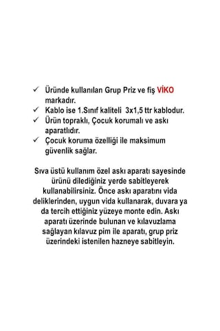 Kablo 15 Metre+3'lü Priz 15 M