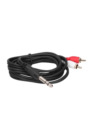 Yaleker 1.5m 6.35mm Erkekden Çift Rca Erkeğe Ses Kablosu - Mikser, Amfi, Ev Sinema Sistemi Bağlantısı - Pvc Bakır Malzeme - Stereo Ses Aktarımı