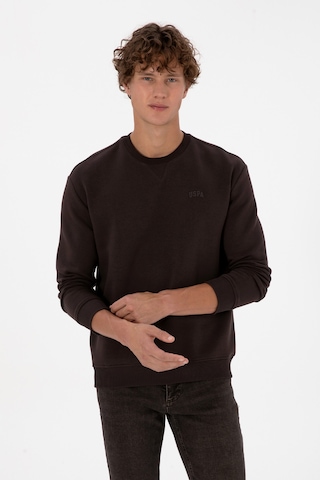 U.S. Polo Assn. Erkek Comfort Fit Bisiklet Yaka Şardonlu Kahverengi Basic Sweatshirt 50313757-VR084
