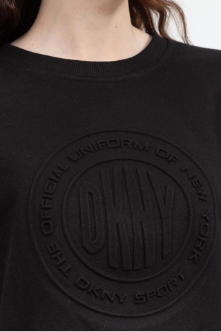 Embossed Medallion C Kadın Bisiklet Yaka Sweatshirt-siyah Siyah