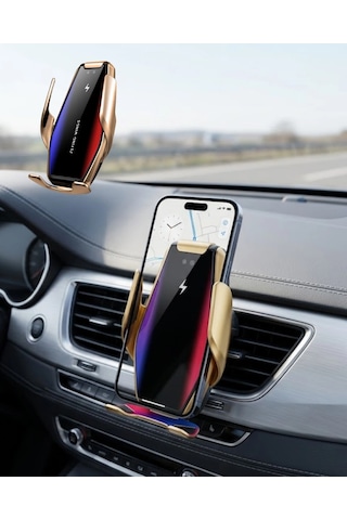 Bay Akıllı Araç İçi Telefon Tutucu Kablosuz Şarj Ve Otomatik Açılır Kapanır Sistem Najmaddin 01799431