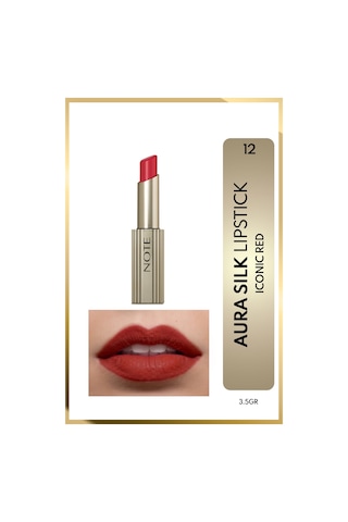 Note Aura Silk Lipstick 12 Iconic Red Kremsi Yarı Parlak Ruj - Kırmızı