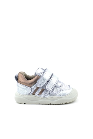 Rakerplus Schaggy Hakiki Deri Gümüş Parlak Bebek Spor Ayakkabı Gümüş