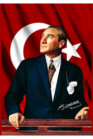 Atatürk Baskılı Türk Bayrağı 200x300 Cm / 2x3 Metre - Raşel Kum