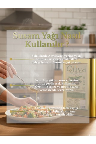 3 Litre Soğuk Sıkım Susam Yağı %100 Doğal, Katkısız, Teneke Ambalaj 3 L