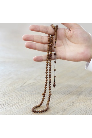 Tesbihname Sistemli İstanbul Kesim Açık Kahverengi 99 Taneli Kuka Namaz Tesbihi