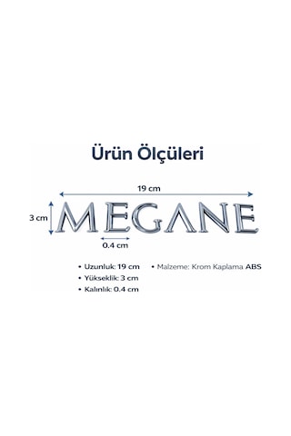 Renault Megane 2 Arka Bagaj Yazısı Logo Amblem Krom Kendinden Yapışkanlı Megane Yazı Seti