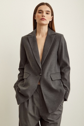 Never More Slim Fit Blazer Ceket Gri