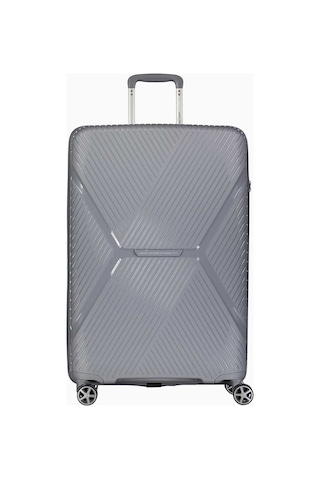Benetton Büyük Boy %100 Polipropilen Valiz Gri Bnt3000