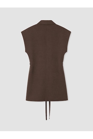 Lc Waikiki Lcw Modest Kahverengi Kuşaklı Kadın Klasik Yelek Brown