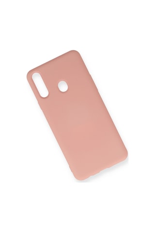 Galaxy A20s Kılıf Nano İçi Kadife Silikon - Pudra