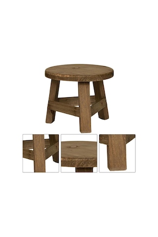 Mini Ahşap Tabure Ekran Standı Yuvarlak Çiçek Raf Bonsai Rafı Çok Fonksiyonlu Bahçe Saksı Yükseltici Tutucu Ev Dekorasyon İçin