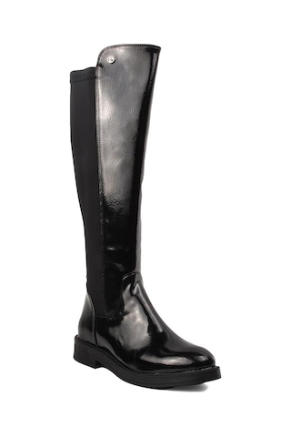 Pierre Cardin Siyah Kırışık Polyester Karışımlı Kadın Çizme Pc-52066 Z Siyah Kırışık