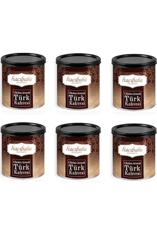 Hacıbaba Çikolata Aromalı Türk Kahvesi Teneke Kutu 100 Gr X 6 Adet Öğütülmüş