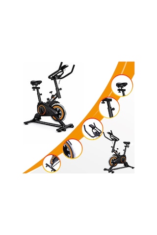 Dikey Ev Fitness Bisikleti Led Ekran Kardiyo Egzersiz Aleti Spinning Bike Nabız Direnç Lastiği Hediy