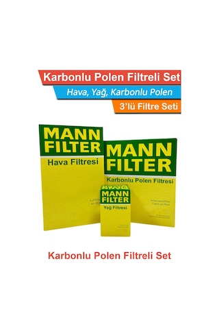 Citroen C5 1.6 E-hdı Dizel Euro5 Mann Filtre Bakım Seti 2011-2015 Hava+yağ+karbonlu Polen