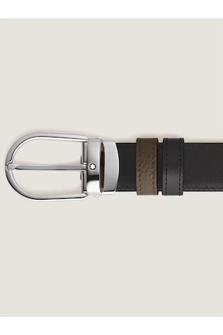 Montblanc At Nalı Tokalı 30 Mm Çift Taraflı Deri Kemer 198449 Kahverengi