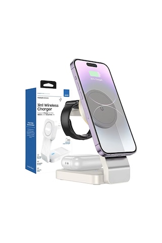 3in1 Magsafe Uyumlu 15w Kablosuz Şarj Standı İphone Ve Apple Watc