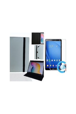 Samsung Galaxy Tab S10fe 10.9 Tablet Uyumlu Standlı Tablet Kılıfı + Nano Ekran Koruyucu Kapaklı Kılıf
