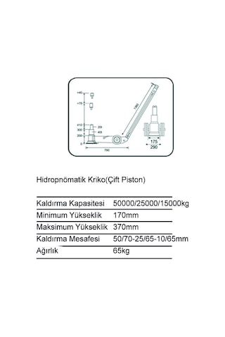 Gemasa 50/25/15 Ton Havalı Kriko