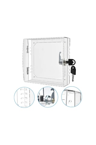 Motion003 1 Adet Anahtarlı Şeffaf Termostat Kilit Kutusu Şeffaf Hvac Koruma Kutusu 2 Güvenlik Anahtarı Dahil 16x15x6cm