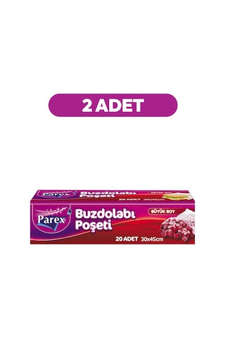 20'li Buzdolabı Poşeti Büyük Boy 30 X 45 Cm İkili Paket