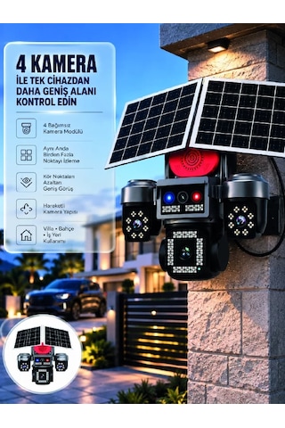 Sım Kart Destekli 4 Kameralı Akıllı Dış Mekan Güvenlik Kamerası 78726751
