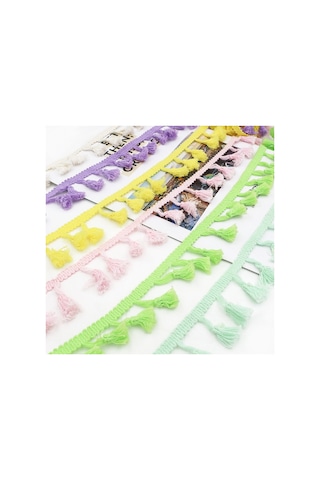 25 Metre 4.5 Cm Pamuk İplik Süpürge Dantel Kurdele Püskül Etnik Craft Dıy Perde Ev Dekoratif Giysi Dikiş Aksesuarları Kırmızı