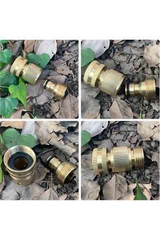 Qingmipy 3/4" Pirinç Bahçe Hortumu Bağlantısı - Su Geçirmez Ve Dayanıklı Diğer