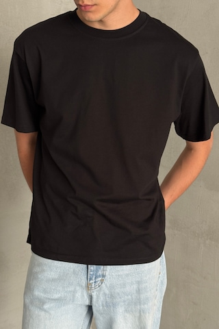 Hyman Erkek %100 Pamuk Oversize Basic T-shirt Siyah