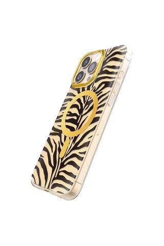 Apple iPhone Uyumlu 16 Pro Max Kılıf M-safe Şarj Özellikli Zore Paris Veyro Tpu Kapak Gold