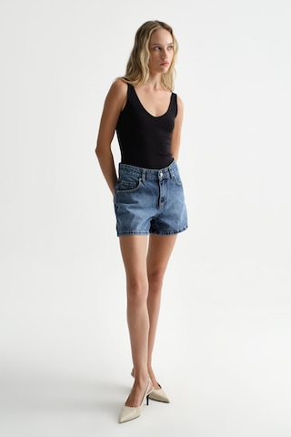 Açelyaokcu Premium Kaida Denim Mini Şort Lacivert