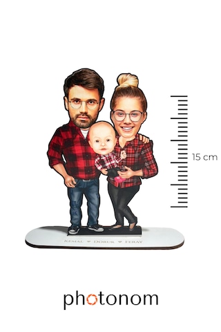 Kişiye Özel Aile Mdf Karikatür Figür Aile Hediyesi