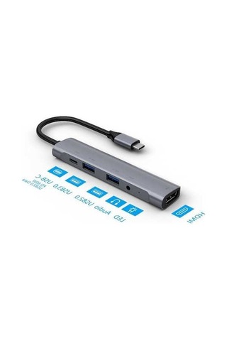 Novahub Çok Fonksiyonlu Type-c Genişletme İstasyonu: Usb-c'den Hdmı, 3.5mm, Pd Dönüştürücü, Hafif Ve Dayanıklı