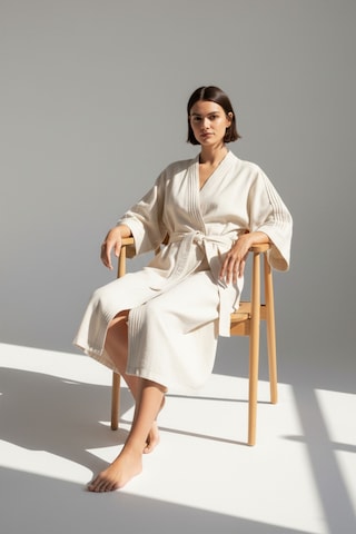 Jojomia Lavinia Uzun Kollu Kadın Sabahlık / Kimono Krem