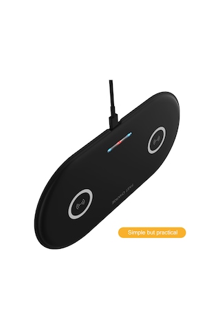 Geeksen Ht-02 Beyaz İki Portlu Kablosuz Şarj Cihazı - 7.5w Ve Samsung Uyumlu 10w Hızlı Şarj Desteği