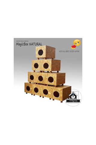 Kedi Kulübesi Magicbox V Vernik Korumalı Ahşap Kedi Evi 36 x 32 x 37 CM
