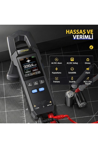Fnırsı Dmc-100 Akım Gerilim Pens Metre 10000 Sayımlı Dijital True Rms Multimetre