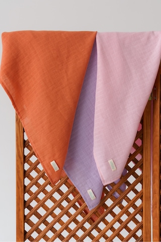 3'lü Organik Pamuk Müslin Örtü Seti Unisex Pudra Pembe, Lavanta, Tarçin 3 Adet 75x85 CM Karışık