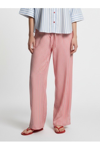 Xint Kırmızı Doğal Dökümlü Oversize Pantolon 201324